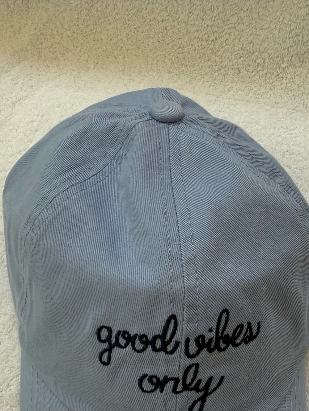 Good Vibes Only Embroidered Baseball Cap - Light Blue - Picture 5 of 8